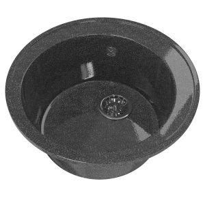 Мойка ML-GM Gloss 01 круглая, черная, 480 мм (глубина чаши 180) 542279